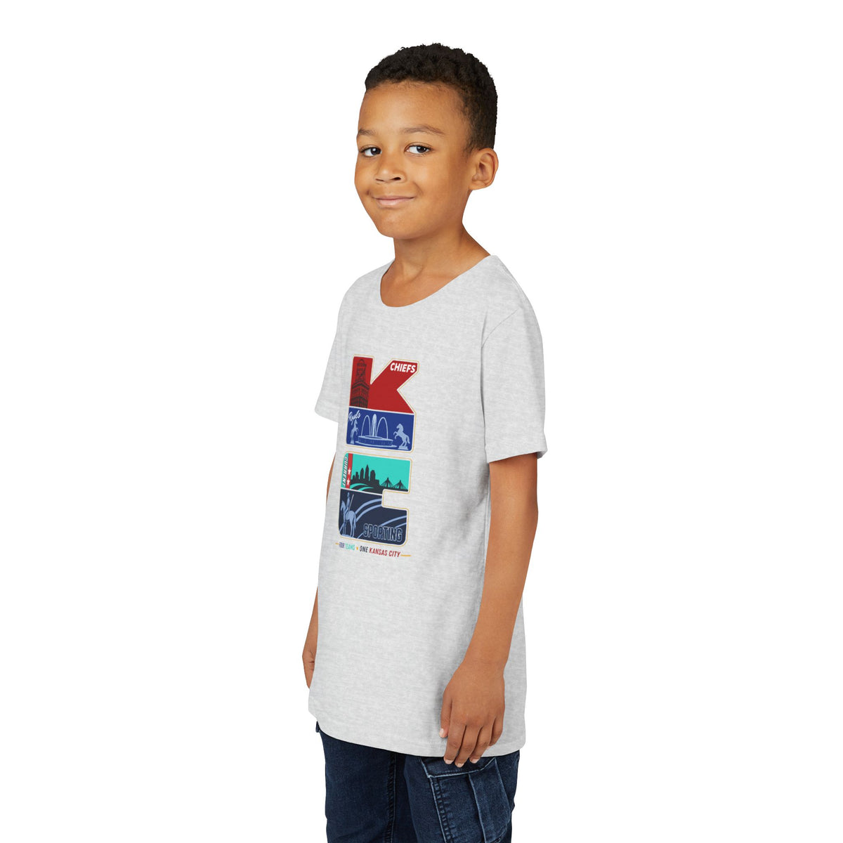 Youth All in One Kansas City Tee — KC Skyline & Chiefs Icons