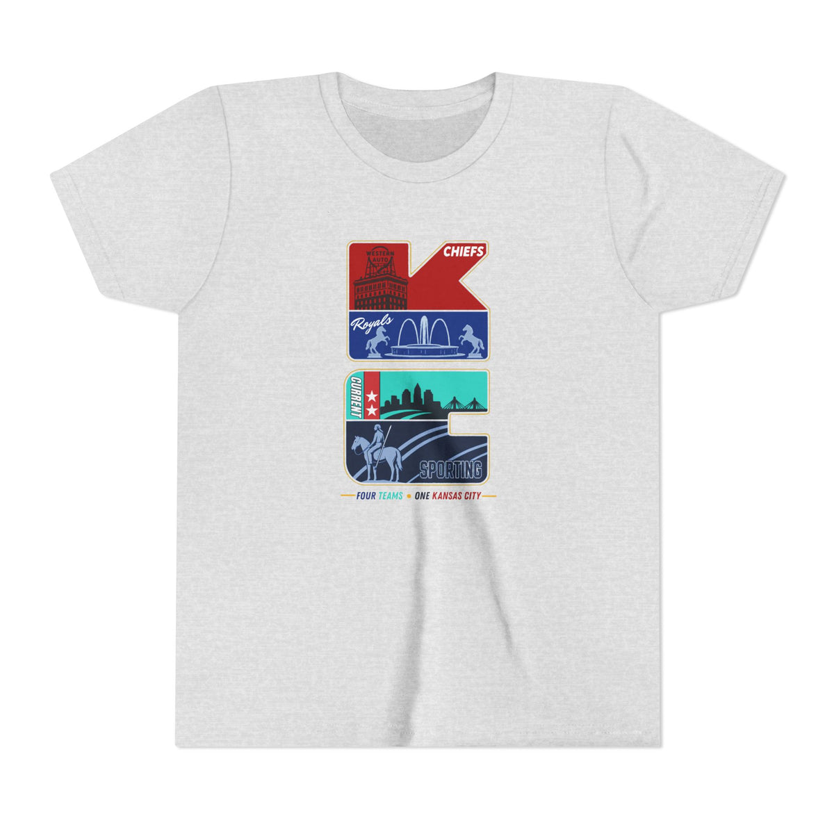 Youth All in One Kansas City Tee — KC Skyline & Chiefs Icons