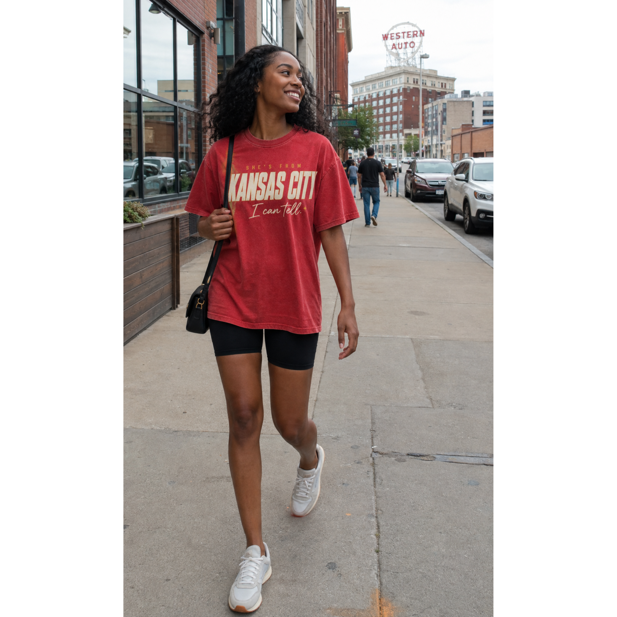 Copy of She's From Kansas City graphic T-shirt | Retro Kansas City CHIEFS script city pride
