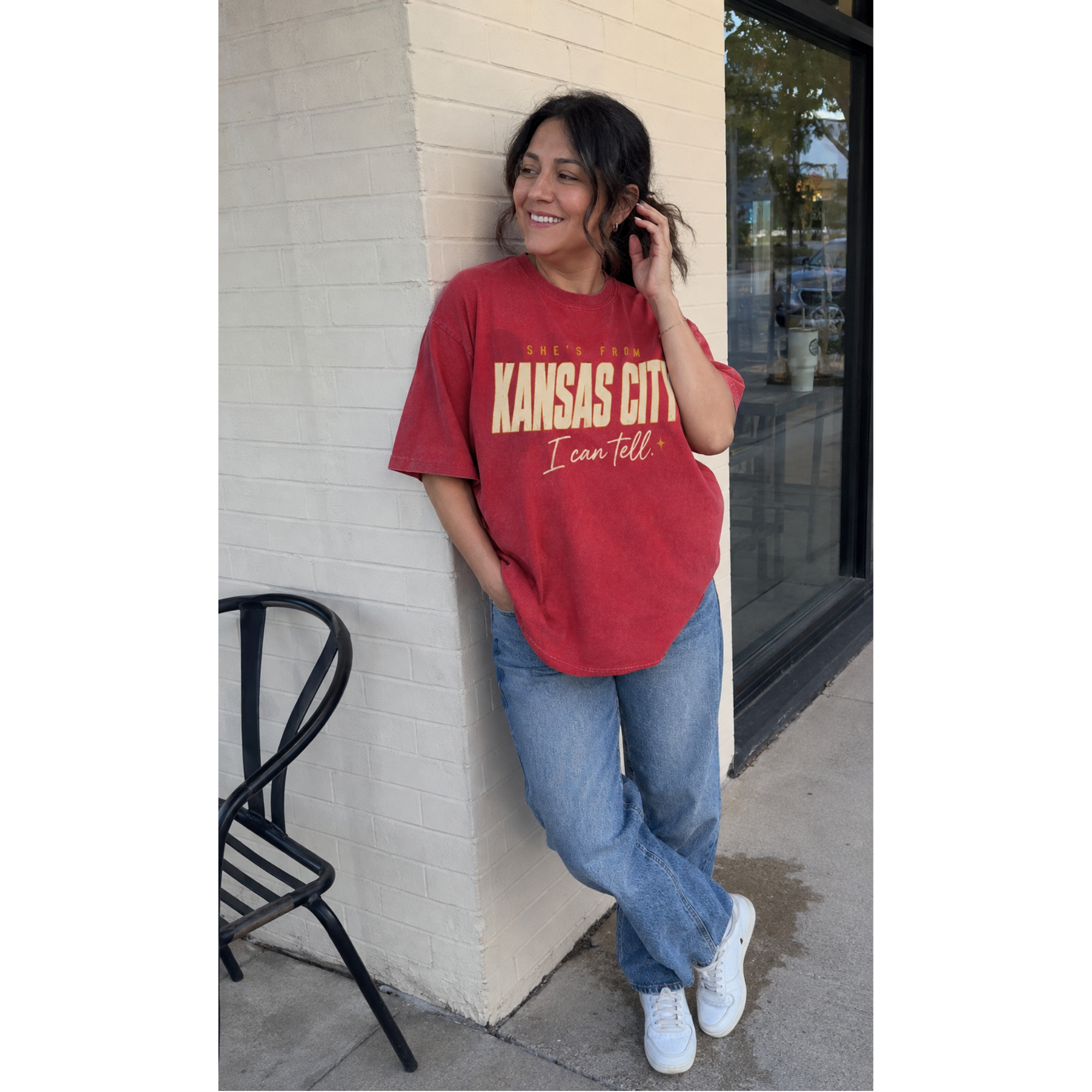 Copy of She's From Kansas City graphic T-shirt | Retro Kansas City CHIEFS script city pride