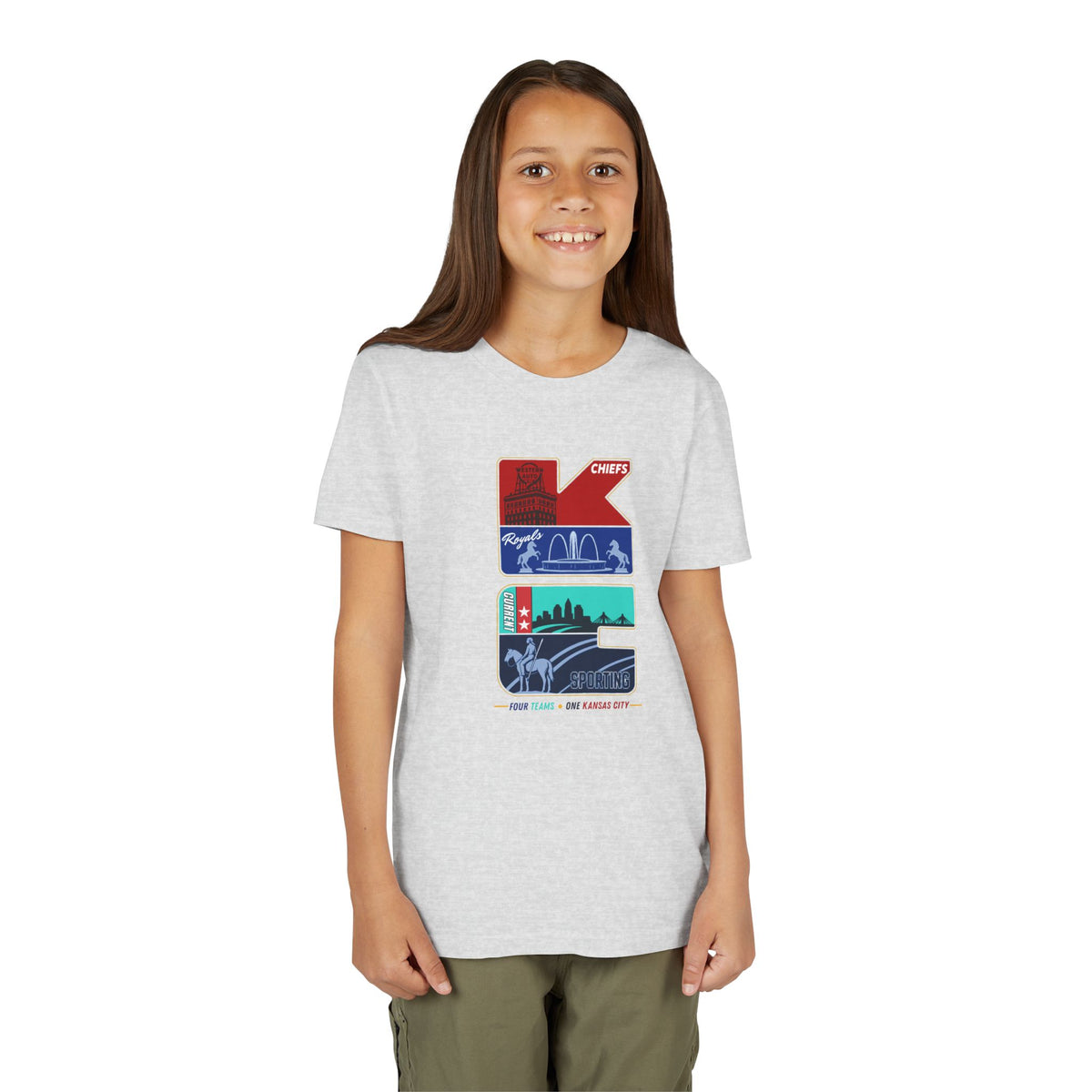 Youth All in One Kansas City Tee — KC Skyline & Chiefs Icons