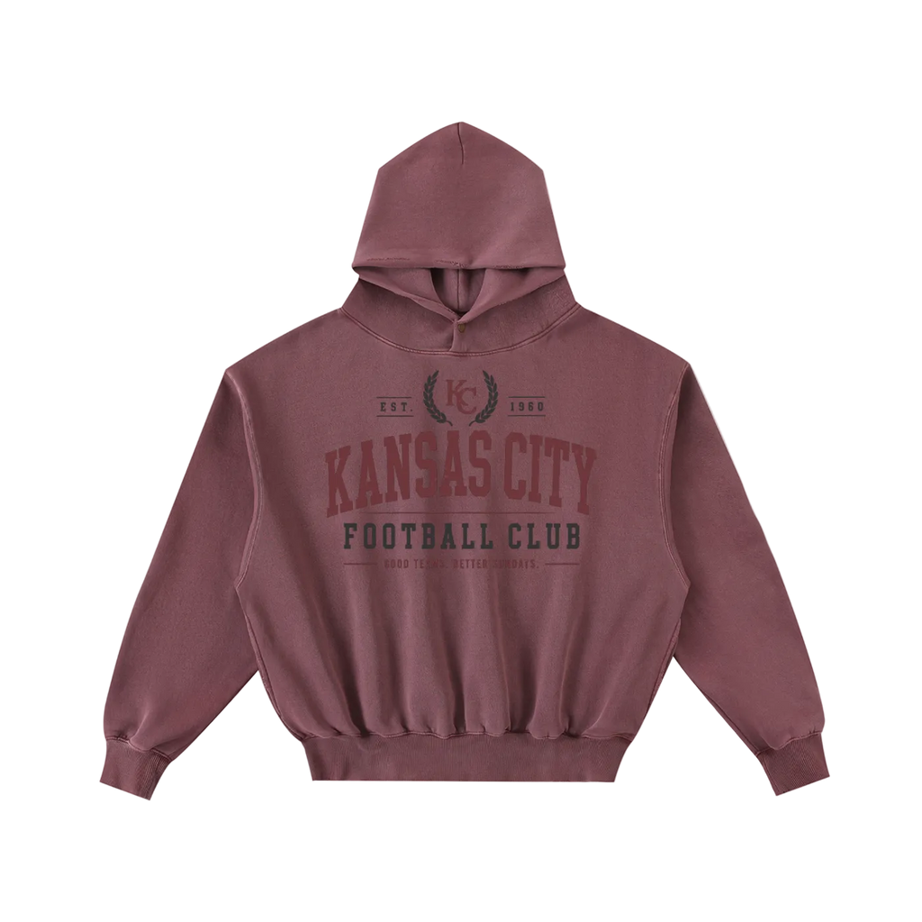 Kansas City Football Club (button neck) Washed Hoodie