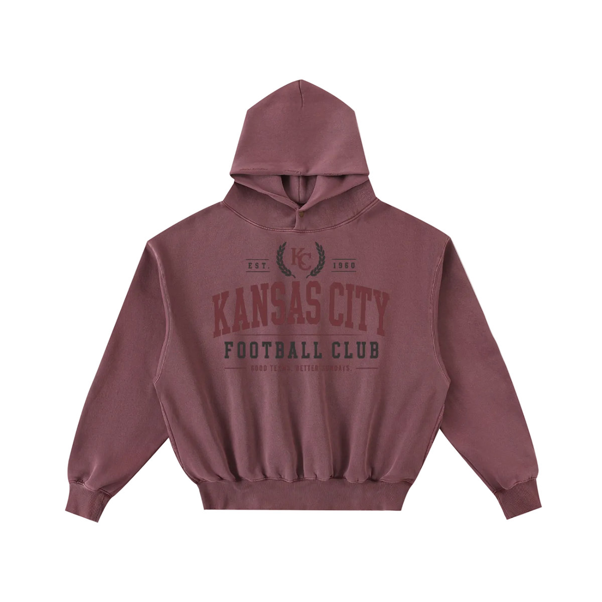 Kansas City Football Club (button neck) Washed Hoodie