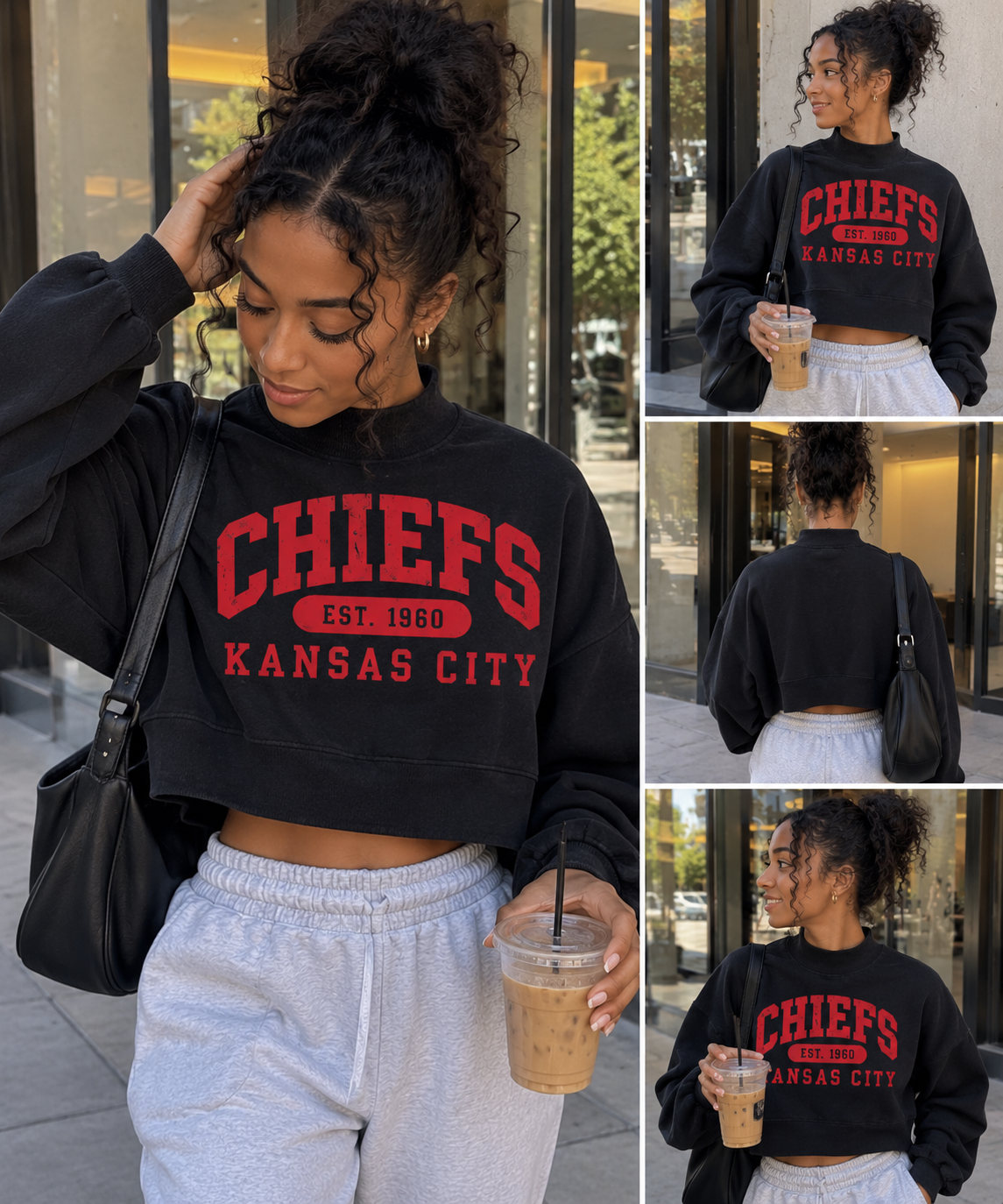 CHIEFS Women's Crop Mock Neck Sweatshirt
